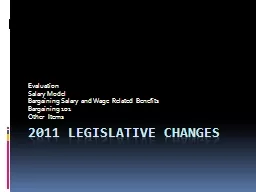 2011 Legislative Changes