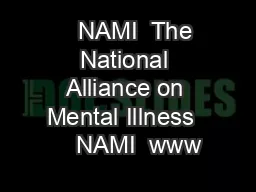    NAMI  The National Alliance on Mental Illness     NAMI  www
