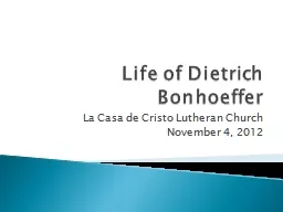 Life of Dietrich Bonhoeffer