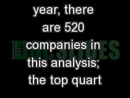 500 each year, there are 520 companies in this analysis; the top quart