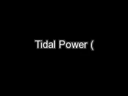 Tidal Power (