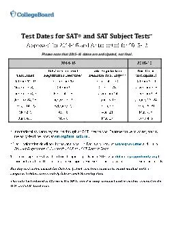 Test Dates for SAT