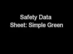 Safety Data Sheet: Simple Green
