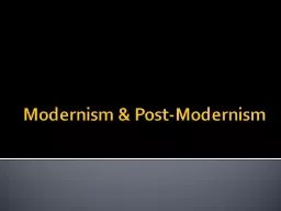 Modernism & Post-Modernism