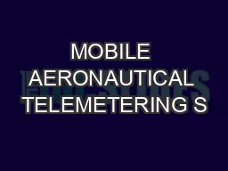 MOBILE AERONAUTICAL TELEMETERING S