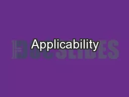 Applicability