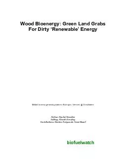 Wood Bioenergy: Green Land Grabs Dirty 