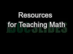 Resources for Teaching Math