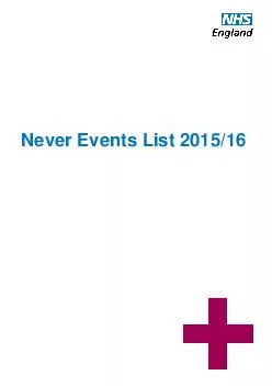 Never Events List 2015/