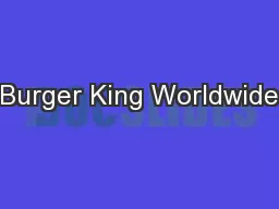 Burger King Worldwide