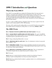 Introduction andQuestions What is the Form 1098Form 1098T is an annual
