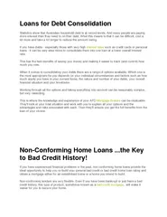 Loans for Debt Consolidation