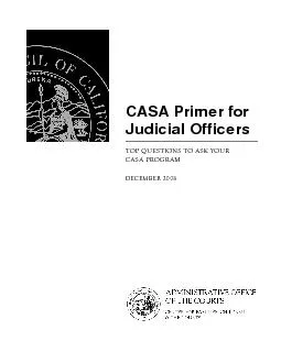 CASA Primer for Judicial Officers
