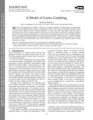 Barberis:AModelofCasinoGambling36ManagementScience58(1),pp.35–51,