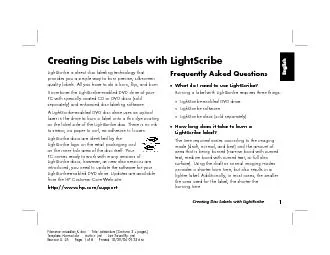 Creating Disc Labels with LightScribe