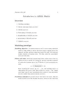 Statistics   Introduction to ARMA Models Overview
