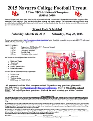 Navarro College Football Tryout