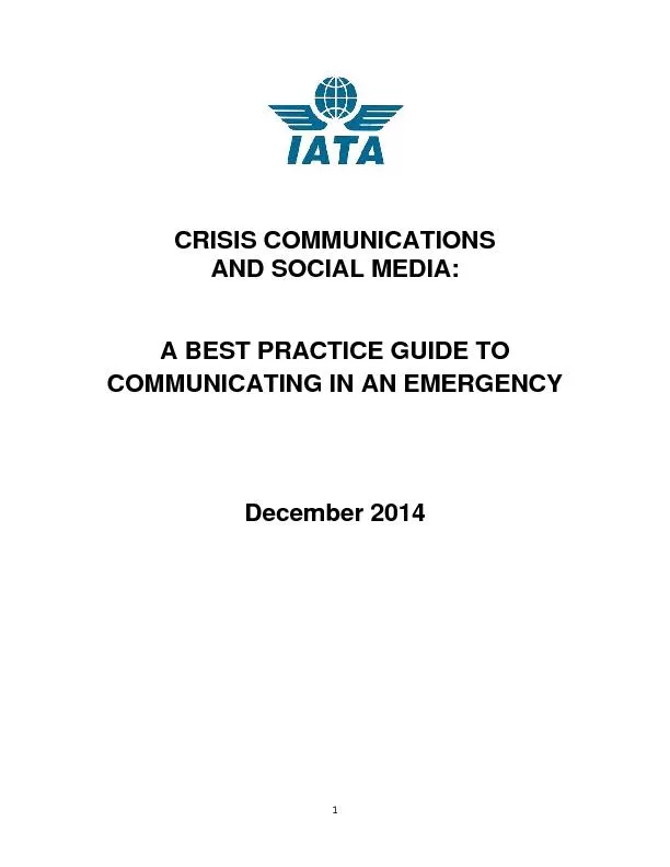 CRISIS COMMUNICATIONS              COMMUNICATING IN AN EMERGENCY