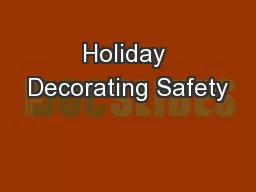 Holiday Decorating Safety