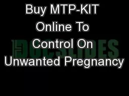 Buy MTP-KIT Online To Control On Unwanted Pregnancy