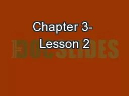 Chapter 3- Lesson 2