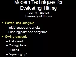 Modern Techniques for Evaluating Hitting