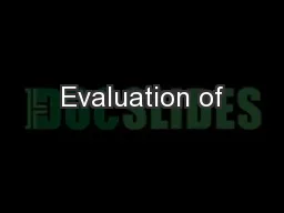 Evaluation of