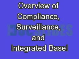 Overview of Compliance, Surveillance, and Integrated Basel