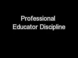 Professional Educator Discipline