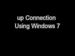 up Connection Using Windows 7