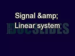 Signal & Linear system