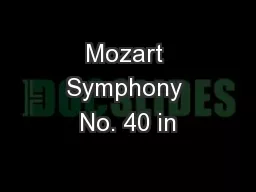 Mozart Symphony No. 40 in