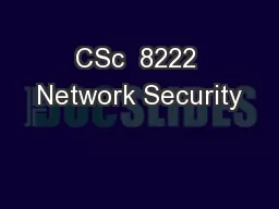 CSc  8222 Network Security