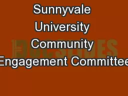 Sunnyvale University Community Engagement Committee