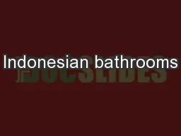 Indonesian bathrooms