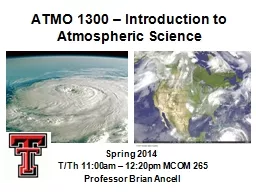 ATMO 1300 – Introduction to Atmospheric Science