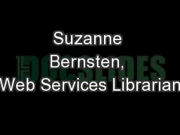Suzanne Bernsten, Web Services Librarian