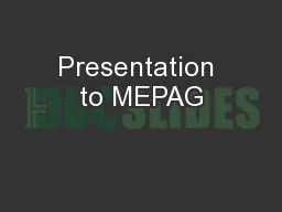 Presentation to MEPAG