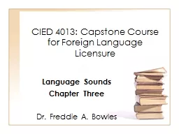 CIED 4013: Capstone Course for Foreign Language Licensure