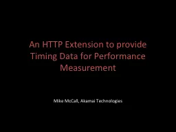 An HTTP Extension to provide Timing Data for Performance Me