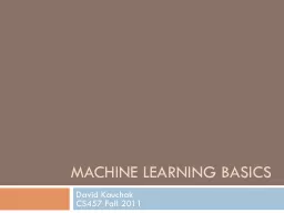 Machine Learning basics