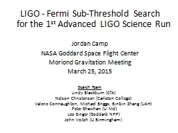 LIGO - Fermi Sub-Threshold Search