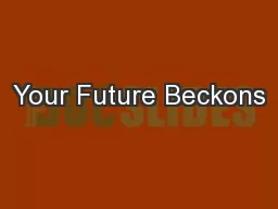 Your Future Beckons