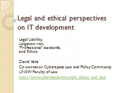Legal and ethical perspectives on IT development