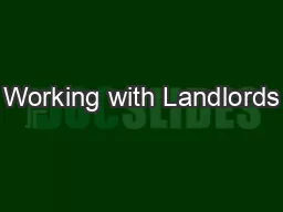 Working with Landlords