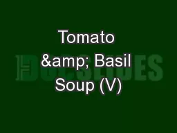 Tomato & Basil Soup (V)