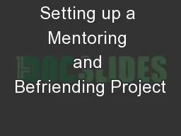 Setting up a Mentoring and Befriending Project