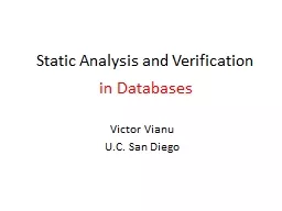 Static Analysis and Verification