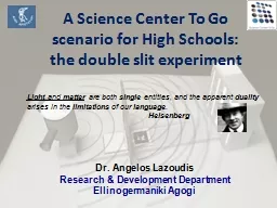 A Science Center To Go scenario for