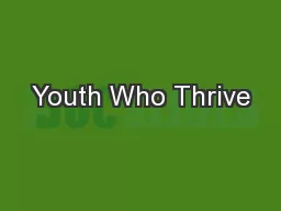 Youth Who Thrive